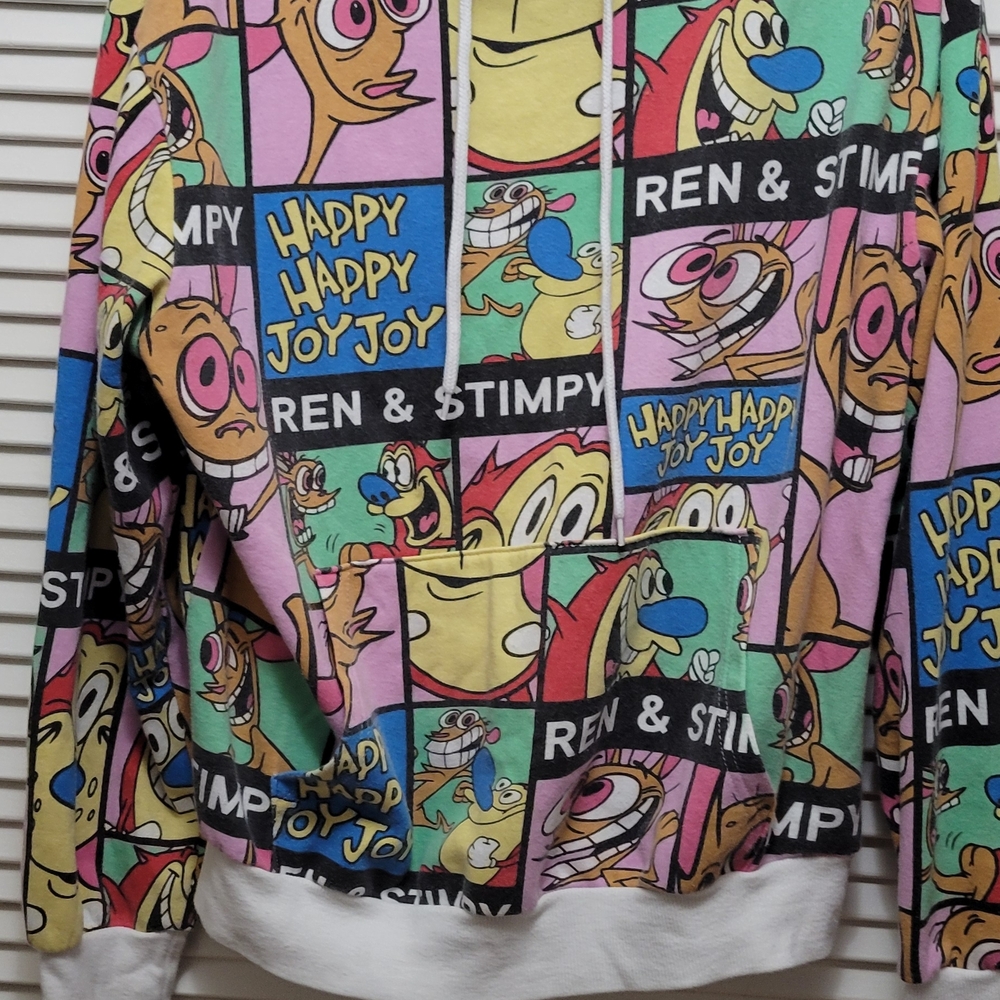 Ren And Stimpy Nickelodeon White Crewneck Hoodie Fleece